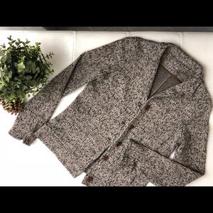 Three Dots Brown Beige Herringbone Jacket S